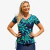 CALYPSA WOMEN'S V-NECK SHORT SLEEVE RASHGUARD ADELE SWIM TOP