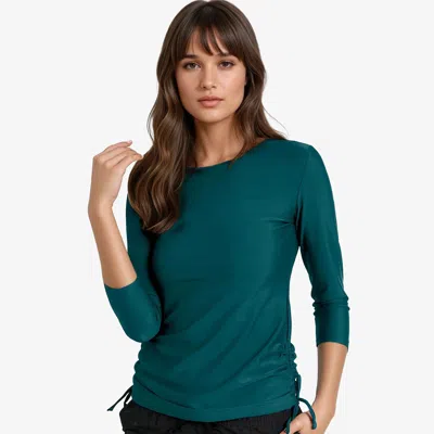 Calypsa Women's Women's 3/4 Sleeve Rash Guard Margaux Swim Top In Green