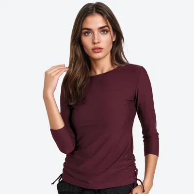 Calypsa Women's Women's 3/4 Sleeve Rash Guard Margaux Swim Top In Brown