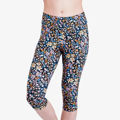 Calypsa Women's Women's High Waisted Capri Swim Leggings In Multi