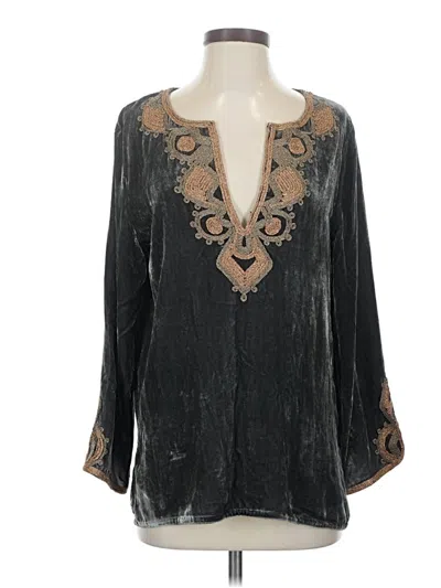 Pre-owned Calypso St Barth 3/4 Sleeve Blouse In Black