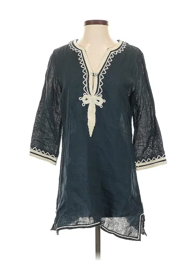 Pre-owned Calypso St Barth 3/4 Sleeve Blouse In Blue