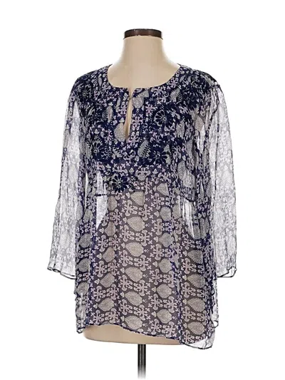 Pre-owned Calypso St Barth 3/4 Sleeve Blouse In Blue