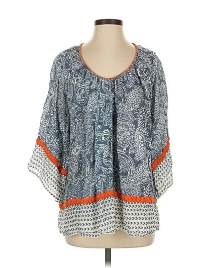 Pre-owned Calypso St Barth 3/4 Sleeve Blouse In Blue