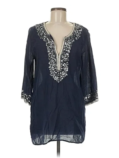 Pre-owned Calypso St Barth 3/4 Sleeve Blouse In Blue