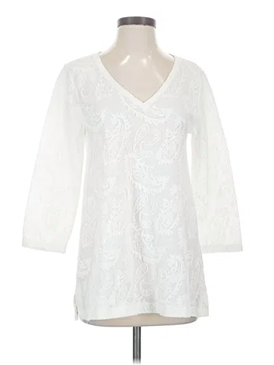 Pre-owned Calypso St Barth 3/4 Sleeve Blouse In Ivory