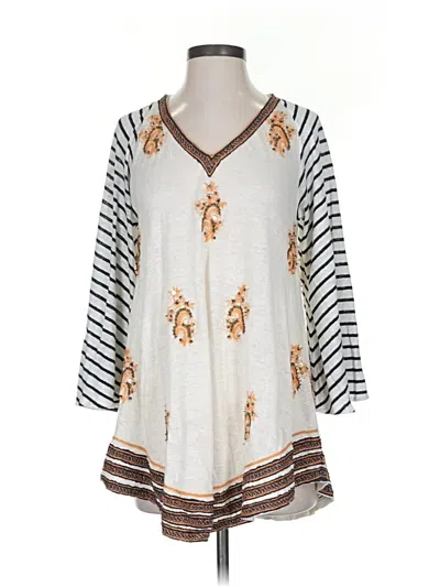 Pre-owned Calypso St Barth 3/4 Sleeve Blouse In Ivory