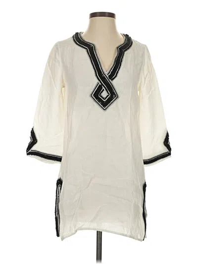 Pre-owned Calypso St Barth 3/4 Sleeve Blouse In Ivory