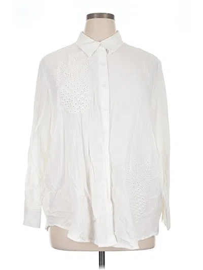 Pre-owned Calypso St Barth 3/4 Sleeve Blouse In Ivory