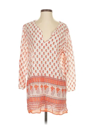 Pre-owned Calypso St Barth 3/4 Sleeve Blouse In Orange