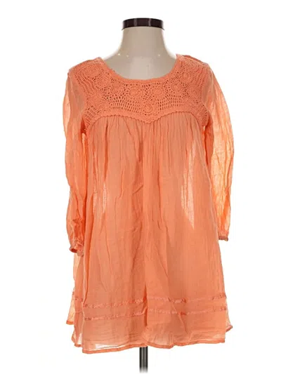 Pre-owned Calypso St Barth 3/4 Sleeve Blouse In Orange
