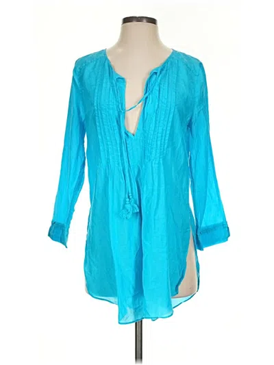 Pre-owned Calypso St Barth 3/4 Sleeve Blouse In Teal