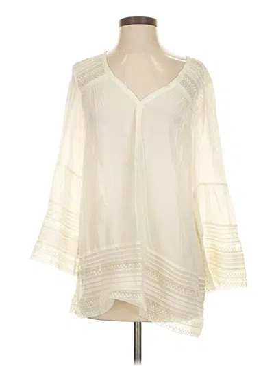 Pre-owned Calypso St Barth 3/4 Sleeve Blouse In White