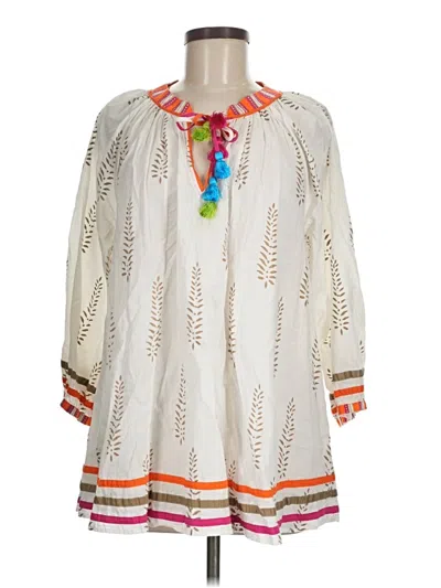 Pre-owned Calypso St Barth 3/4 Sleeve Blouse In White