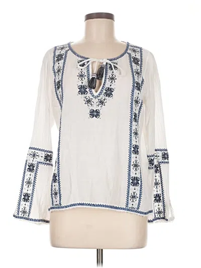 Pre-owned Calypso St Barth 3/4 Sleeve Blouse In White