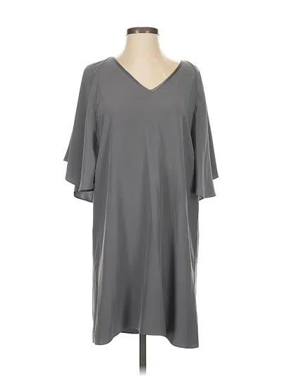 Pre-owned Calypso St Barth 3/4 Sleeve Silk Top Gray Cold Shoulder Neckline Tops