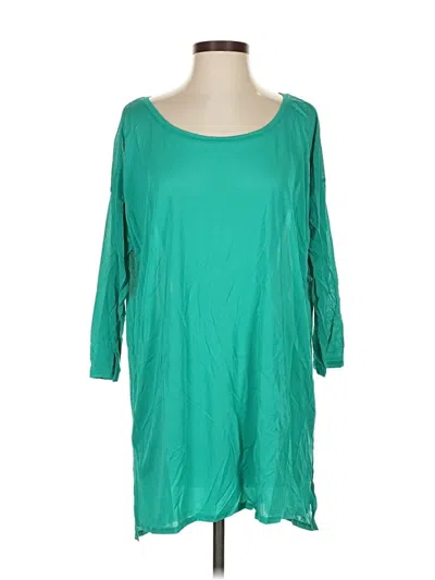 Pre-owned Calypso St Barth 3/4 Sleeve Top Green Boatneck Tops