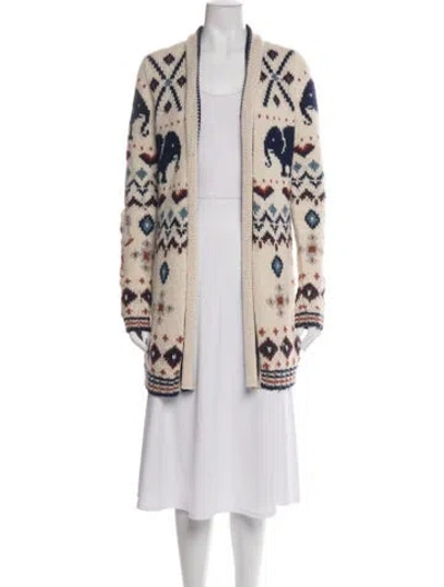 Pre-owned Calypso St Barth Alpaca Patterned Sweater In Neutral