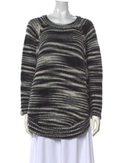 Pre-owned Calypso St Barth Alpaca Striped Sweater In Black