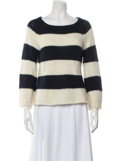 Pre-owned Calypso St Barth Alpaca Striped Sweater In Blue