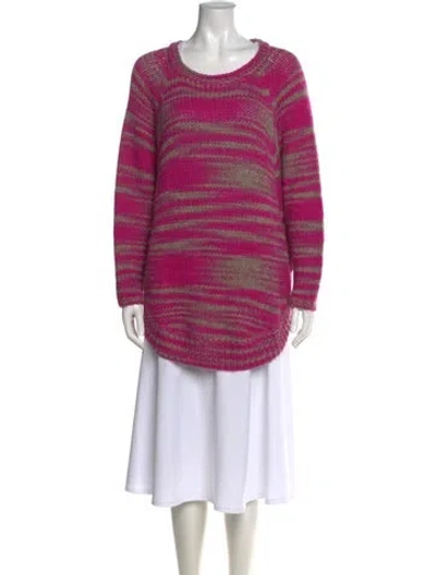 Pre-owned Calypso St Barth Alpaca Striped Sweater In Pink