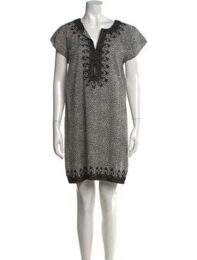 Pre-owned Calypso St Barth Animal Print Mini Dress In Black