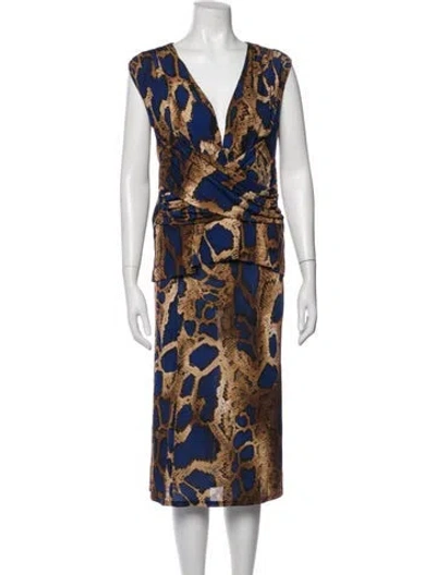 Pre-owned Calypso St Barth Animal Print Skirt Set In Brown