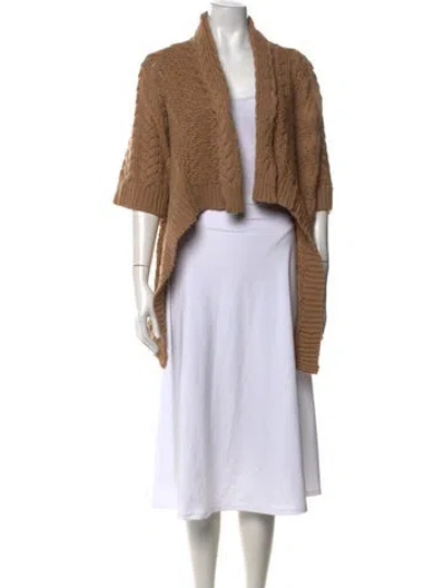 Pre-owned Calypso St Barth Baby Alpaca Open Front Sweater In Brown