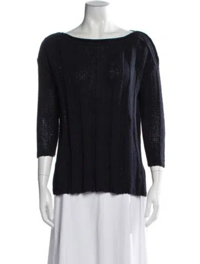 Pre-owned Calypso St Barth Bateau Neckline Sweater In Blue