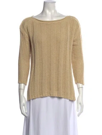 Pre-owned Calypso St Barth Bateau Neckline Sweater In Neutrals