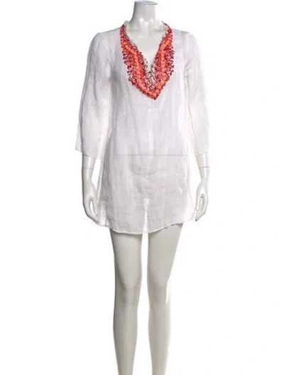 Pre-owned Calypso St Barth Beaded Accents Cover-up In Neutrals