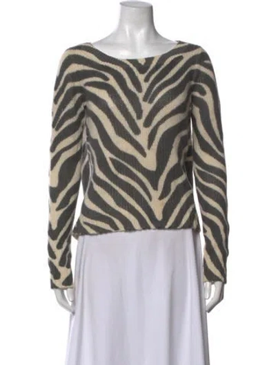 Pre-owned Calypso St Barth Cashmere Animal Print Sweater In Multicolor