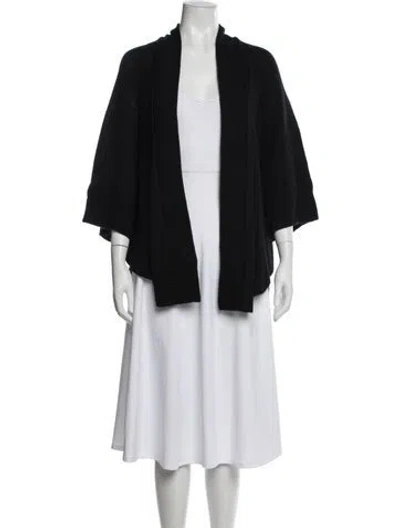 Pre-owned Calypso St Barth Cashmere Open Front Sweater In Black