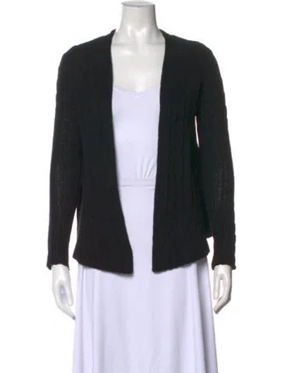 Pre-owned Calypso St Barth Cashmere Open Front Sweater In Black