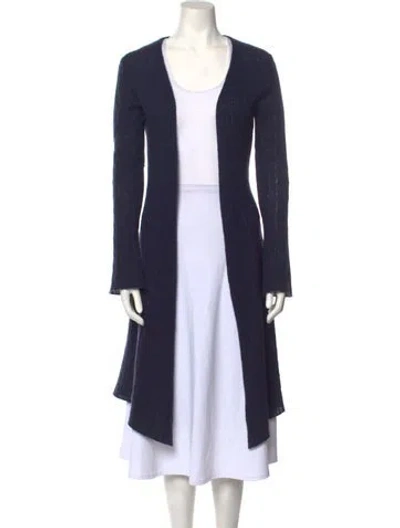 Pre-owned Calypso St Barth Cashmere Open Front Sweater In Blue