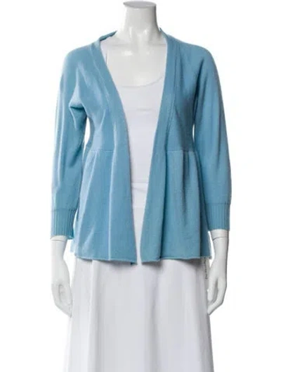 Pre-owned Calypso St Barth Cashmere Open Front Sweater In Blue