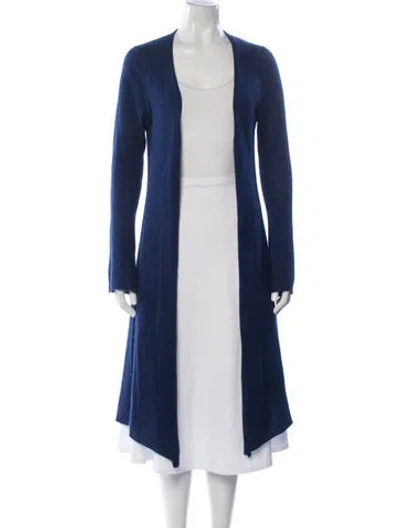 Pre-owned Calypso St Barth Cashmere Open Front Sweater In Blue
