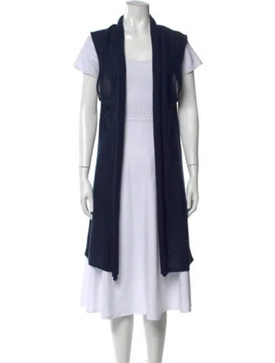 Pre-owned Calypso St Barth Cashmere Open Front Sweater In Blue