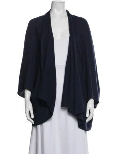 Pre-owned Calypso St Barth Cashmere Open Front Sweater In Blue