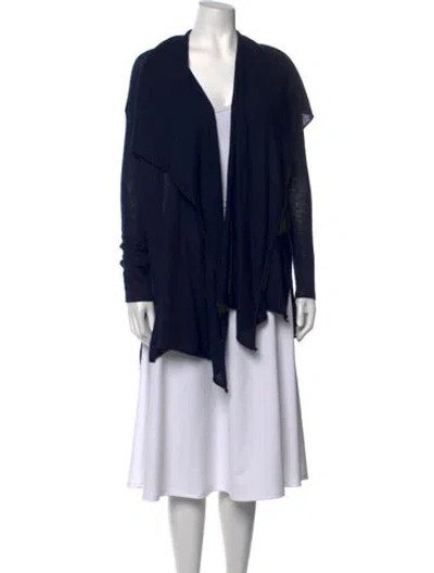 Pre-owned Calypso St Barth Cashmere Open Front Sweater In Blue