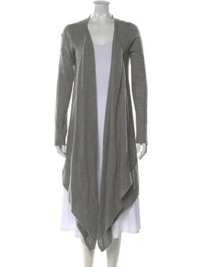 Pre-owned Calypso St Barth Cashmere Open Front Sweater In Gray