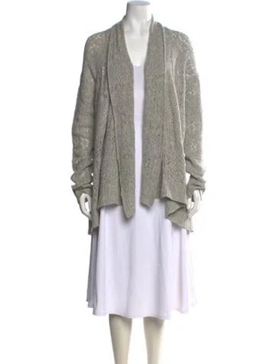 Pre-owned Calypso St Barth Cashmere Open Front Sweater In Gray