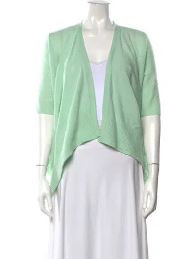 Pre-owned Calypso St Barth Cashmere Open Front Sweater In Green