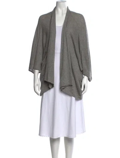Pre-owned Calypso St Barth Cashmere Open Front Sweater In Grey