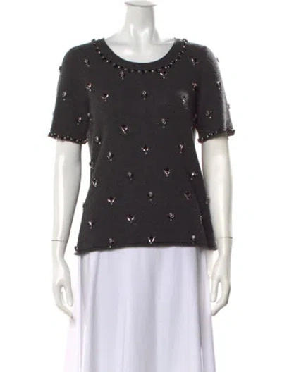 Pre-owned Calypso St Barth Cashmere Patterned Top In Black