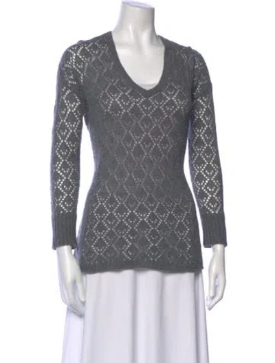Pre-owned Calypso St Barth Cashmere Printed Sweater In Gray