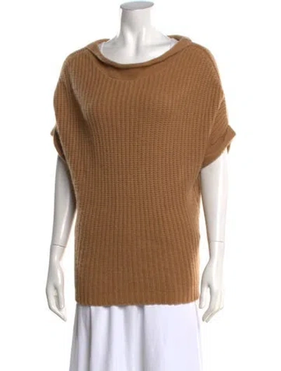 Pre-owned Calypso St Barth Cashmere Scoop Neck Sweater In Brown