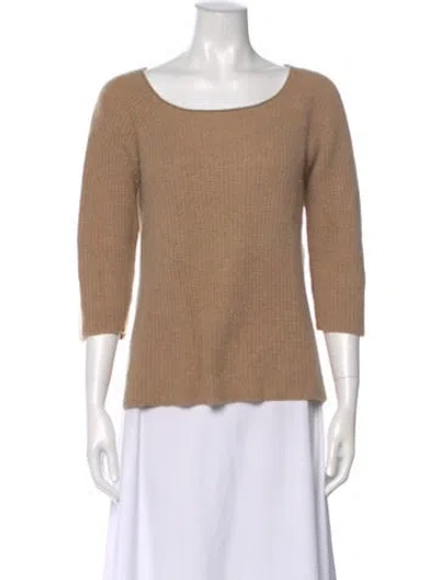 Pre-owned Calypso St Barth Cashmere Scoop Neck Sweater In Neutral