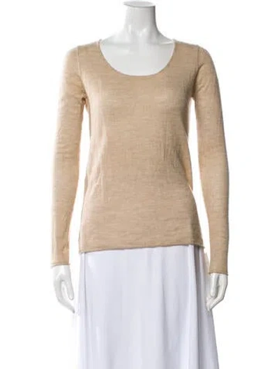 Pre-owned Calypso St Barth Cashmere Scoop Neck Sweater In Neutral