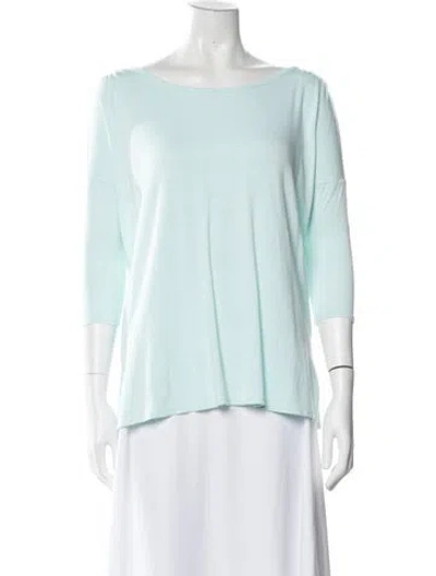 Pre-owned Calypso St Barth Cashmere Scoop Neck Top In Green